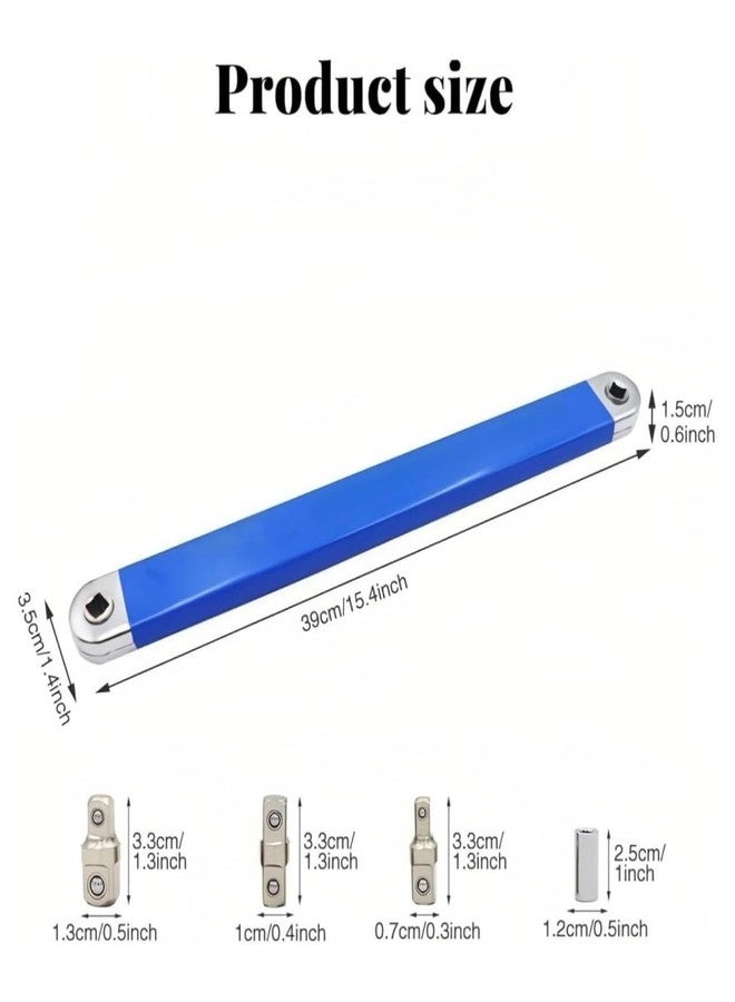 Ameedarshan Socket Wrench Set | Offset Extension Wrench Universal Fit Small Space 15" Socket Tool | Multi-Purpose | Universal for Small Place | Pack Of 1 (Blue) - Image 2